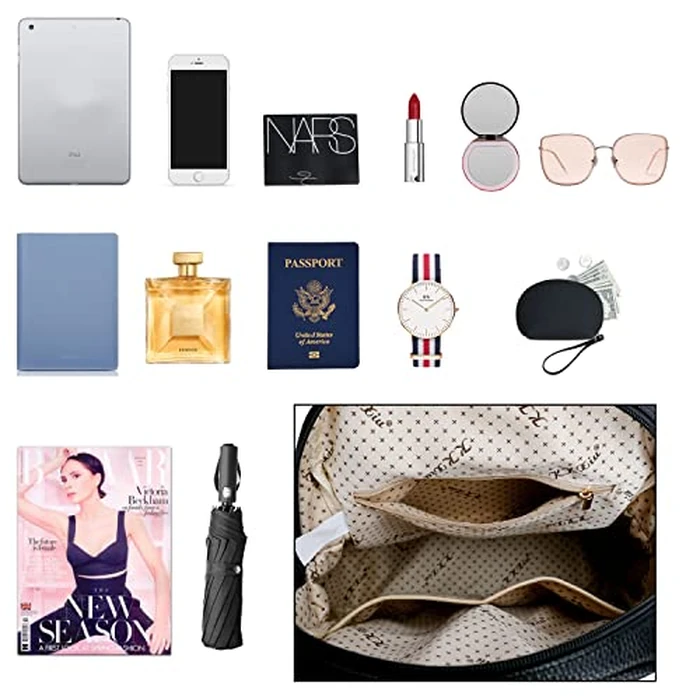 KKXIU Trendy Vegan Leather Backpack Purse for Women and Ladies Shoulder Travel Daypacks Bags (Z-Brown) by KKXIU - Image 7