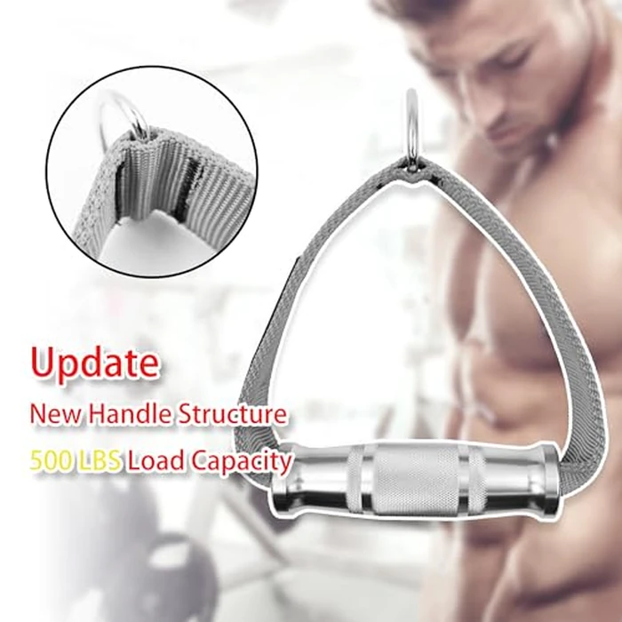 J Bryant Cable Machine Handles Attachment for Pulley Machine Heavy Duty Metal D Handle Aluminum Alloy Handle Grips Durable Workout Handles Pulley LAT Pulldown System by J Bryant - Image 5