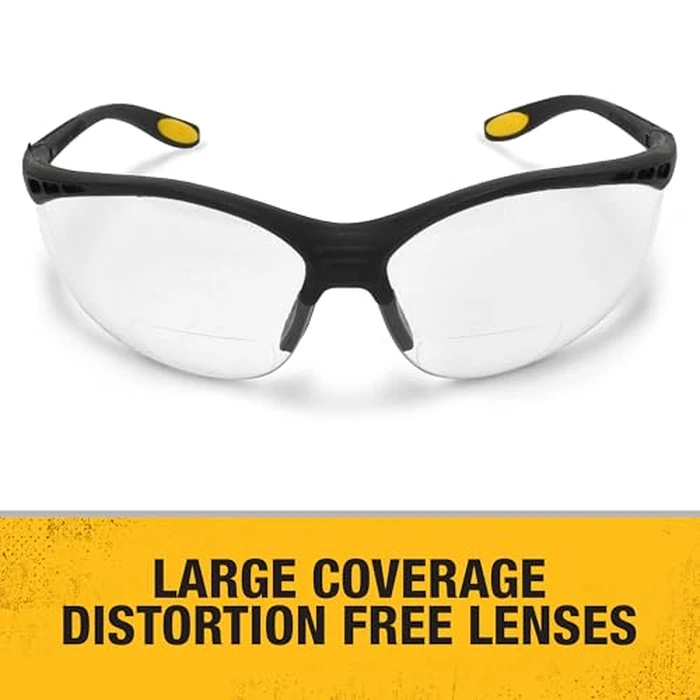 DEWALT DPG59 Reinforcer Rx-Bifocal High Performance Protective Eyeware with Rubber Temples and Protective Eyeglass Sleeve - Clear Lens, 2.0 Diopter by DEWALT - Image 3