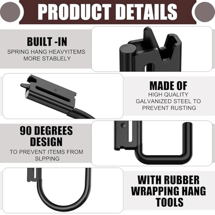 KOPKIO 8 PCS Heavy Duty E Track Hooks J Hooks 2" and 4", E Track X Track Steel Hanger Spring Fitting E Track Accessories for Enclosed Trailer, Cargo Van,Semi-Trucks Trailer by KOPKIO - Image 3