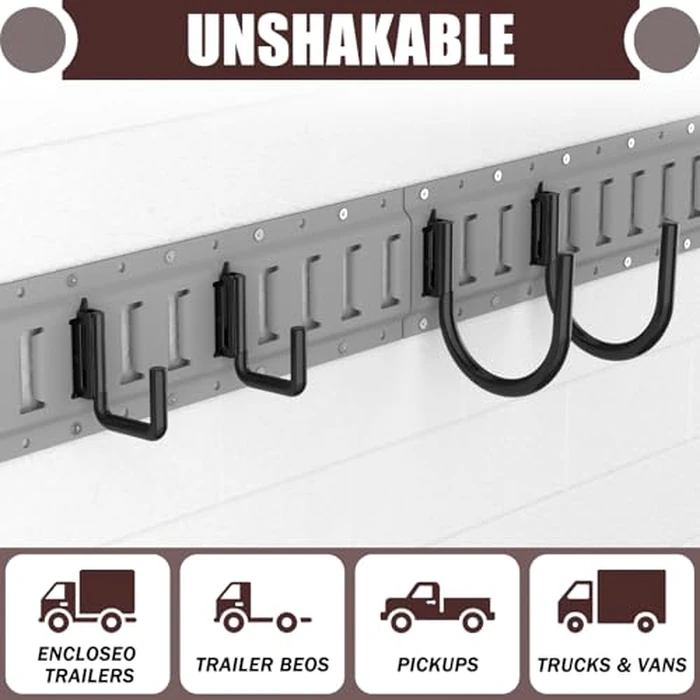 KOPKIO 8 PCS Heavy Duty E Track Hooks J Hooks 2" and 4", E Track X Track Steel Hanger Spring Fitting E Track Accessories for Enclosed Trailer, Cargo Van,Semi-Trucks Trailer by KOPKIO - Image 6