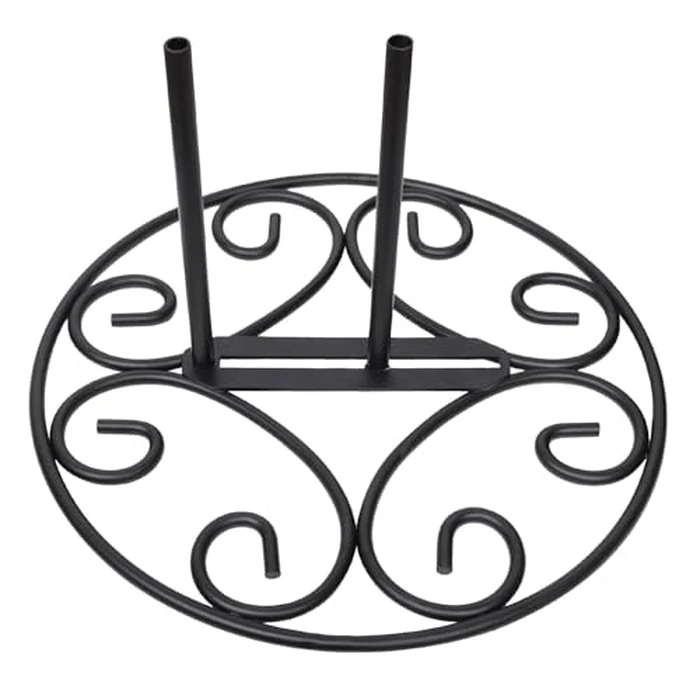 ESTTOP Garden Flag Stand Base, Free Standing Decorative Metal Scroll Flag Stand, 11 Inches Wide x 6 Inches High 1.4 lbs Solid Steel, Suit for Yard, Patio,Lawn, Deck, Sidewalk, Tailgate, Porch by ESTTOP - Used - Like New condition