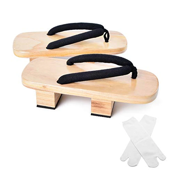Azumasun Japanese Wooden Clogs Sandals Japan Traditional Shoes Geta with Tabi Socks (US 7/24.5cm) by Azumasun - Used - Like New condition - US$26.46