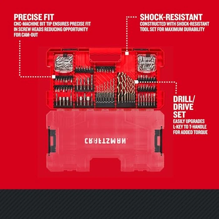 CRAFTSMAN 140 Pc Impact Driver Bit Set, Steel, Black Oxide Coated Impact Drill Bit Set, Precision Machined Tips (CMAF140SET) by CRAFTSMAN - Image 6