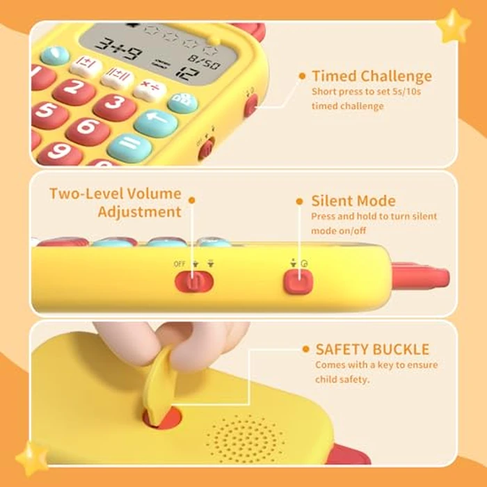 alilo Math Games for Kids Ages 5-12, Portable Math Toys for Practicing Addition, Subtraction, Multiplication and Division, Fun Educational Toy with 5 Modes, 19 Math Games, and 50K Math Questions by alilo - Image 5