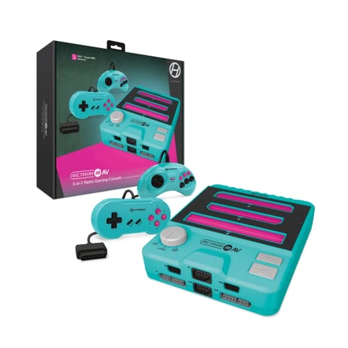 Hyperkin - RetroN 3 (3-in-1) AV Gaming Console Console System with Controllers for Nintendo NES/Super NES (SNES) / Super Famicom/Genesis, (Hyper Beach) by Hyperkin - Used - Like New condition