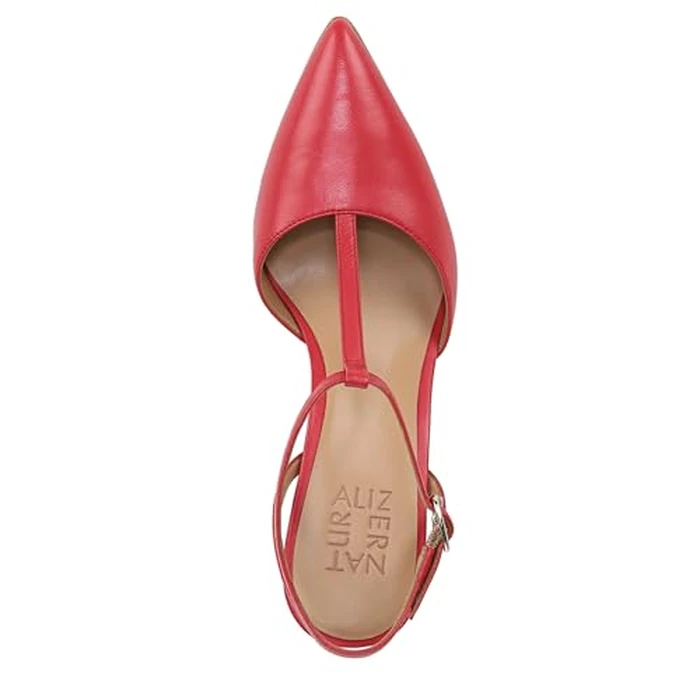 Naturalizer Womens Astrid Pointed Toe T-Strap Pump Crantini Red Leather 8.5 N by Naturalizer - Image 2