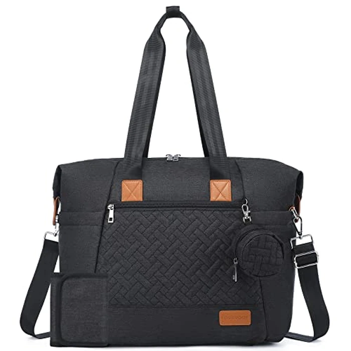 LOVEVOOK Diaper Bag Tote, Large Baby Bag, Travel Diaper Tote for Mom and Dad with Changing Pad and First Aid purse, Dark Gray by LOVEVOOK - Used - Very Good condition