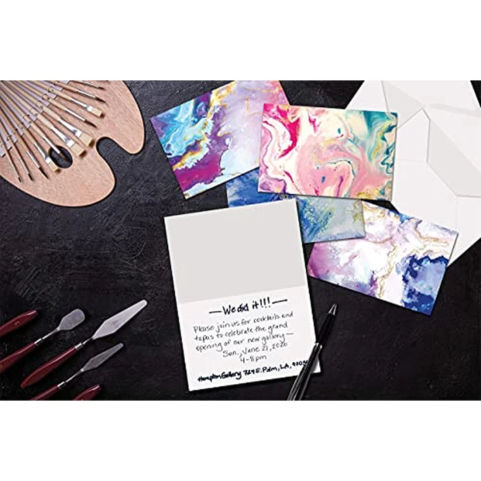 Better Office Products 100-Pack All Occasion Greeting Cards, Assorted Blank Note Cards, 4 x 6 inch, 5 Abstract Art Designs, Blank Inside, with Envelopes, 100 Pack by Better Office Products - Image 2