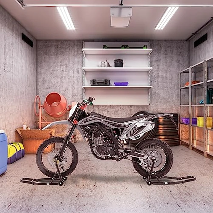 vevor Motorcycle Stand Lift 850lbs Front Rear Combo Stand Lift Stand Front Wheel Fork Stand Rear U+L Fork Swingarm Spool Stand Compatible with Most Yamaha Honda Kawasaki Suzuki Motorcycles Black by VEVOR - Image 8