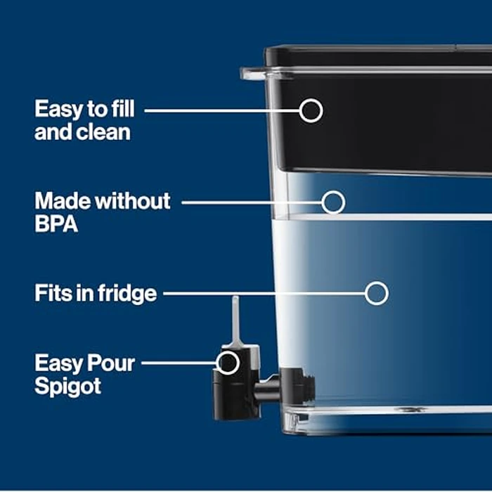 Brita 27 Cup Elite Filter Dispenser, Reduces 30+ Contaminants including Lead and Microplastics, Filter lasts 6 months, UltraMax, Black by BRITA - Image 7