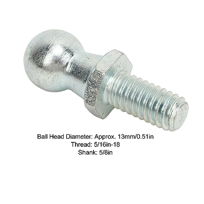 Automotive Replacement Ball Studs 4PCS 13mm Ball Studs with Hardware 5/16in 18 Thread Long Durability for Gas Lift Strut by Acouto - Image 2