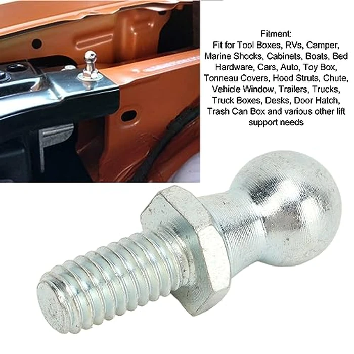 Automotive Replacement Ball Studs 4PCS 13mm Ball Studs with Hardware 5/16in 18 Thread Long Durability for Gas Lift Strut by Acouto - Image 5