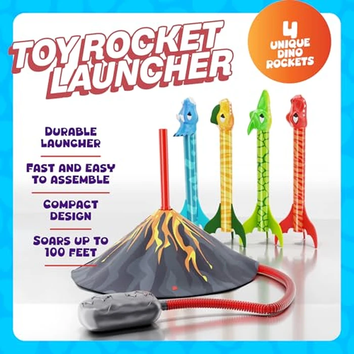 Ninja Blast Dinosaur Toy Rocket Launcher for Kids Toys for Kids 3-5 5-7 4-6 - Outdoor Toys for Kid Ages 4-8 - 3 4 Year Old Boy Birthday Gift - Gifts for Boys Age 3 4 5 6 Years Toy for Toddlers by Ninja Blast - Image 8
