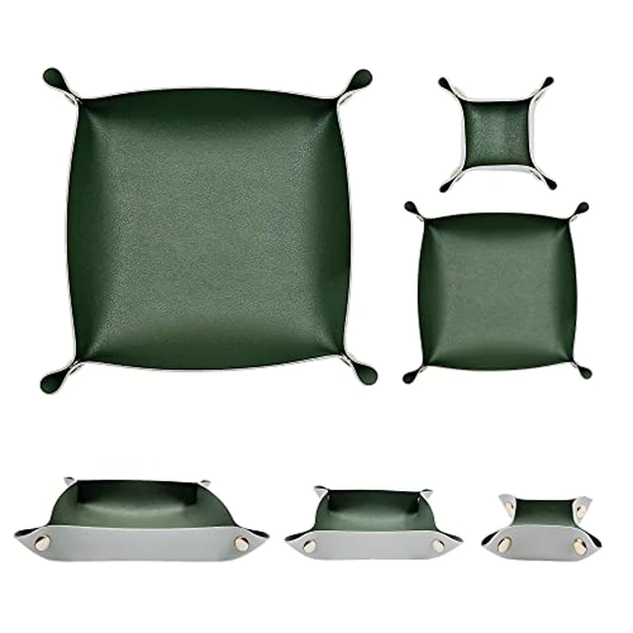 POTTIIS 3 Size Leather Valet Tray Organizer, Folding Travel Organizer, Jewelry Tray, For Travel, Home Or Office | Plain Weave, Double Complexion by POTTIIS - Used - Very Good condition