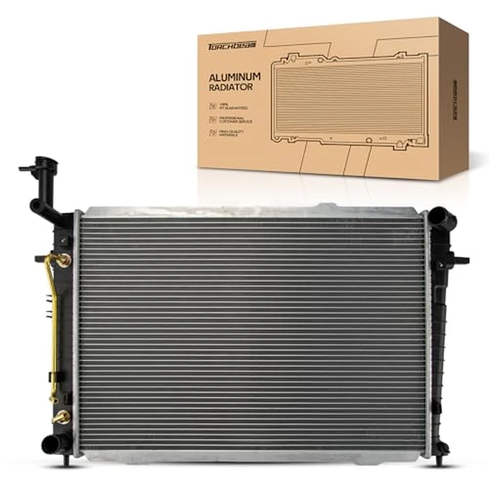 Torchbeam Car Aluminum Core Radiators Compatible with 2007-2010 Sportag 2.0L(From Oct/31/2006) 2006-2007 Tucson 2.0L FWD 2008-2009 Tucson 2.0L (w/DCC Code) Transmission Oil Cooler Included by Torchbeam - Image 1