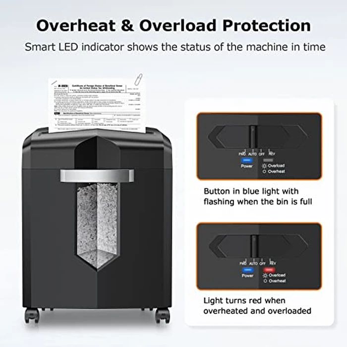 bonsaii 12-Sheet Micro Cut Shredders for Home Office, 60 Minute P-4 Security Level Paper Shredder for CD, Credit Card, Mails, Staple, Clip, with Jam-Proof System & 4.2 Gal Pullout Bin C266-B by bonsaii - Image 5