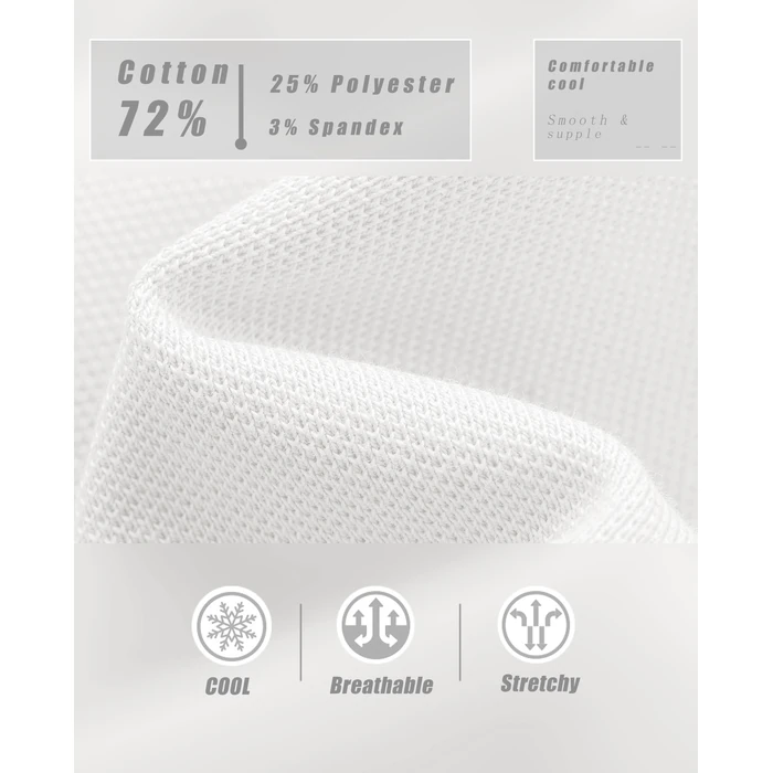 MAGCOMSEN Polo Shirts Women Golf Shirts Short Sleeve Tops Breathable Polos V Neck Collared Shirt Wicking Cotton Tops for Work White, XL by MAGCOMSEN - Image 7