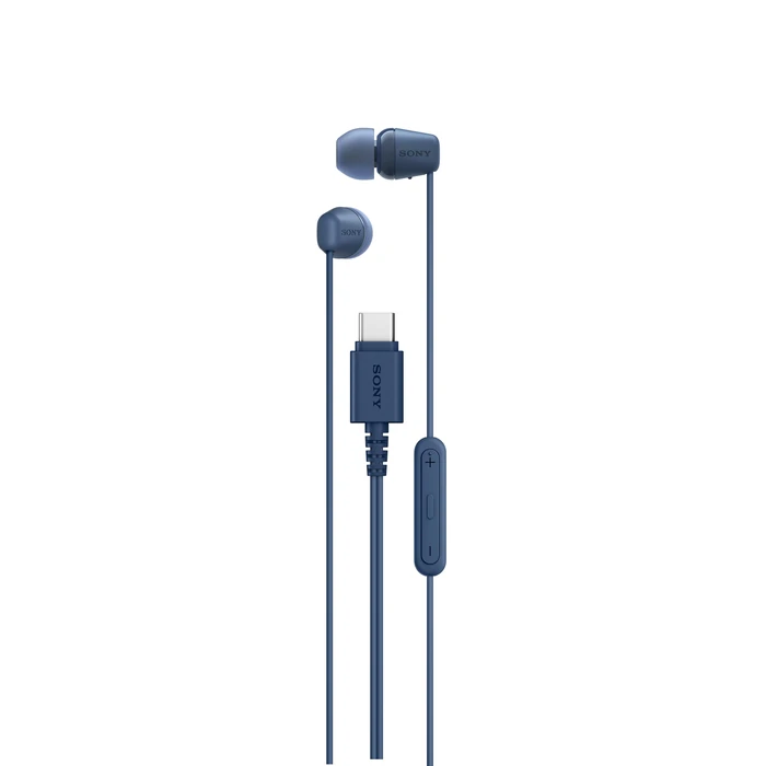 Sony IER-EX15C USB-C Plug, Wired in-Ear Headphones for iPhone and Android Phones, with Built-in Multi-Function Button, Volume and Mic Control, Supports USB Audio Class 1.0 Devices, Blue by Sony - Used - Acceptable condition - CA$13.78