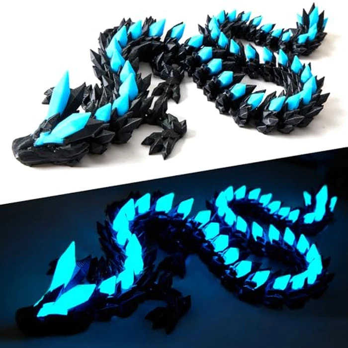 24" Large 3D Printed Dragon, Big 3D Dragon Glow in the Dark ,Giant 3-d Printed Dragons Toy, Huge 3D Dragons for Home Office Executive Desk Decor,Surprised Gift for Girls Boys Kids Age 3-5 4-7 8-12 by Dak Haan - Used - Like New condition