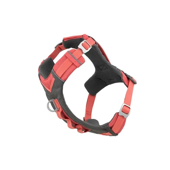 Kurgo Journey Air Dog Harness, Vest Harnesses for Dogs, Pet Hiking Harness for Running & Walking, Reflective, Padded, Includes Control Handle, No Pull Front Clip (Coral, Large) by Kurgo - Used - Like New condition
