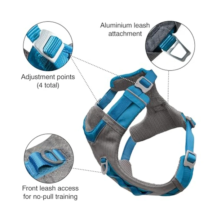 Kurgo Journey Air Dog Harness, Vest Harnesses for Dogs, Pet Hiking Harness for Running & Walking, Reflective, Padded, Includes Control Handle, No Pull Front Clip (Coral, Large) by Kurgo - Image 2