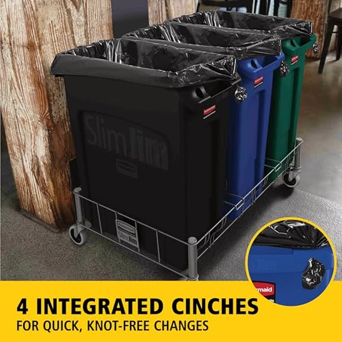 Rubbermaid Commercial Products Slim Jim Plastic Rectangular Recycling Bin/Trash Can with Venting Channels 23 Gal Blue for Kitchens/Classrooms/Offices/Back of House by Rubbermaid Commercial Products - Image 4