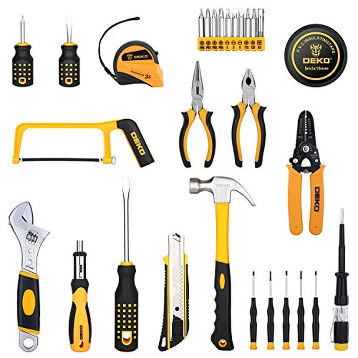 DEKOPRO 198 Piece Home Repair Tool Kit, Wrench Plastic Toolbox with General Household Hand Tool Set by DEKOPRO - Image 3