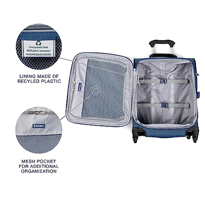 Travelpro Maxlite 5 Softside Expandable Luggage with 4 Spinner Wheels, Lightweight Suitcase, Men and Women, Ensign Blue, Checked-Large 29-Inch by Travelpro - Image 4