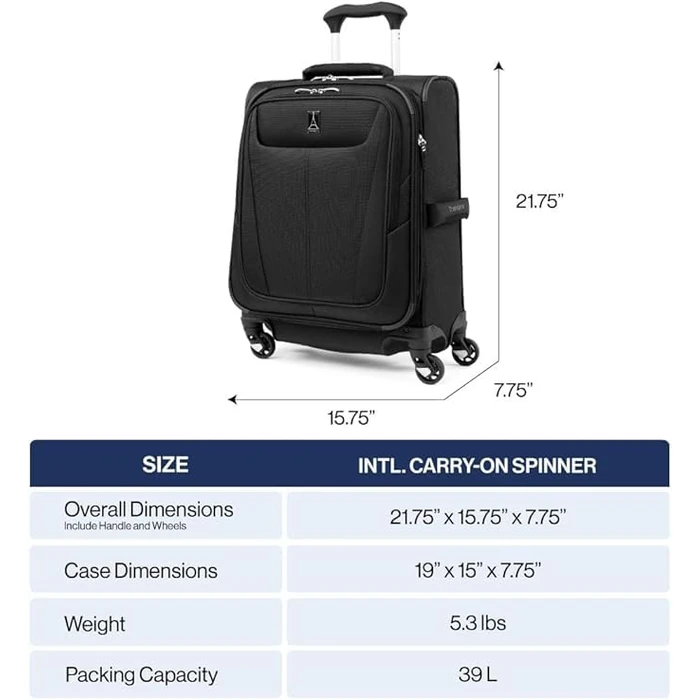 Travelpro Maxlite 5 Softside Expandable Luggage with 4 Spinner Wheels, Lightweight Suitcase, Men and Women, Ensign Blue, Checked-Large 29-Inch by Travelpro - Image 8
