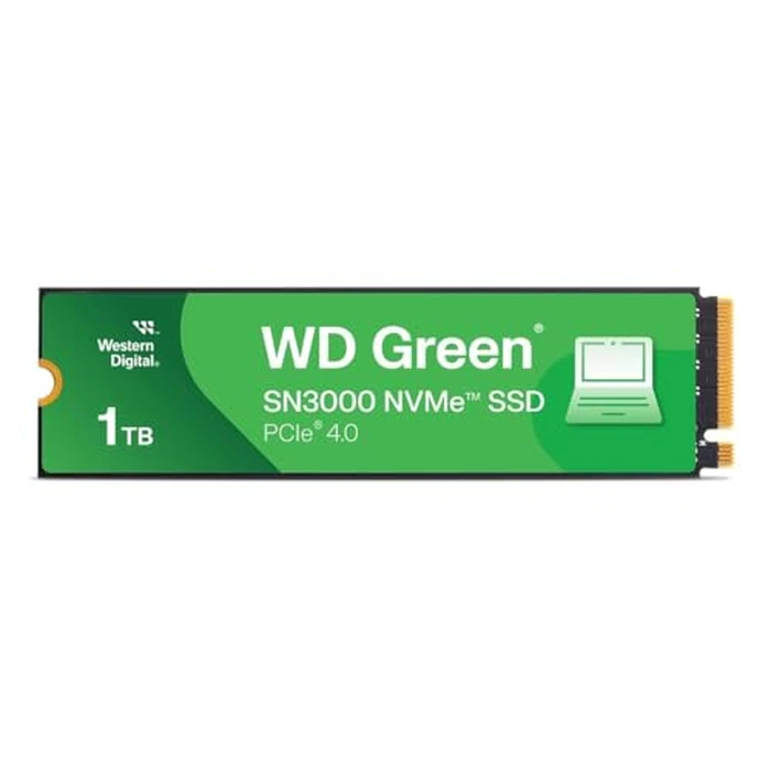Western Digital 1TB WD Green SN3000 NVMe Internal SSD - Solid State Drive - Gen4 PCIe, M.2 2280, Up to 5,000 MB/s - WDS100T4G0E by Western Digital - Used - Good condition