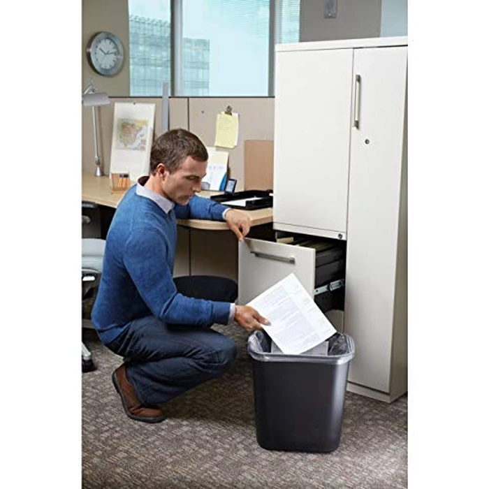 Rubbermaid Commercial Products Wastebasket/Trash Can, 7-Gallon/28-Quart, Black, Plastic, for Bedroom/Bathroom/Office, Fits Under Desk/Sink/Cabinet, Pack of 4 by Rubbermaid Commercial Products - Image 5