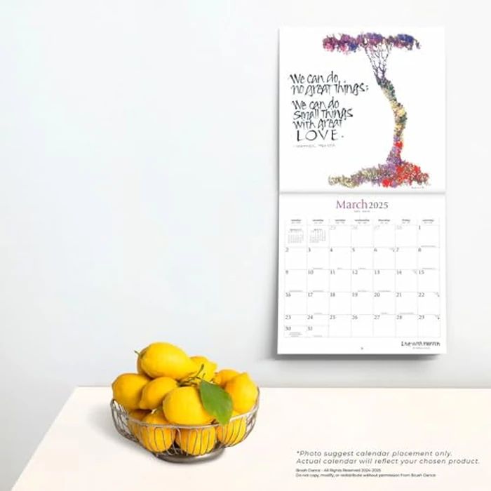 Live with Intention | 2025 12 x 24 Inch Monthly Square Wall Calendar | Featuring the Artwork of Renee Locks | Brush Dance | Art Paintings Inspiration Motivation by BrownTrout - Image 2