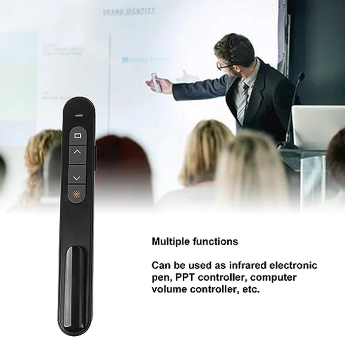 Presenter Remote, Clicker for Laptop PowerPoint Presentations Pointer, Portable PPT Clicker with Multiple Functions, Lightweight for Classroom Office by ASHATA - Image 3