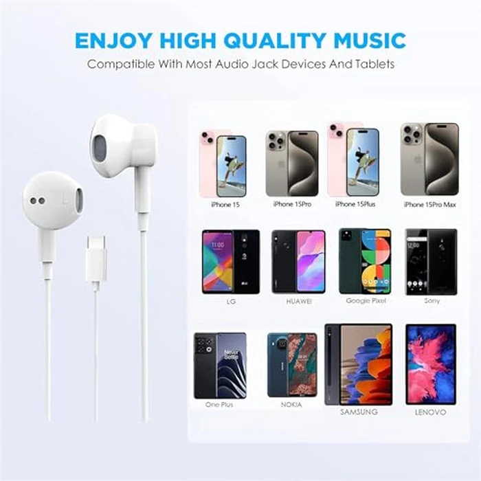 2 Pack-USB C Headphones for iPhone 17/16/15 Pro Max Plus Type C Earbuds with Microphone & Remote Noise Cancelling Earphones for iPhone 17/16/15 Pro, iPad,Galaxy S25/S24/S23/S22/S21/Ultra Note 10/20 by Mutsrd - Image 6