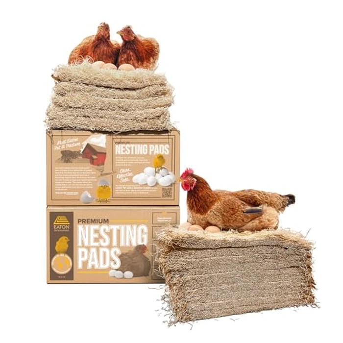 Eaton Pet and Pasture, Premium Laying Hen Nesting Pads, USA Grown & Sustainably Harvested, 13 x 13 (10 Pack) by Eaton Pet and Pasture - Image 1