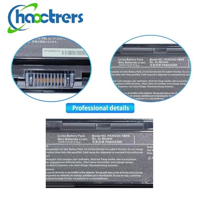 haoctrers Battery for Toshiba PA5024U-1BRS PA5026U-1BRS PABAS260 PABAS262 PA5023U-1BRS PA5109U-1BRS PA5025U-1BRS Satellite S855 C855 C850 P850 L850 L855 High Performance [6 Cells/4400mAh/48wh] by haoctrers - Image 3