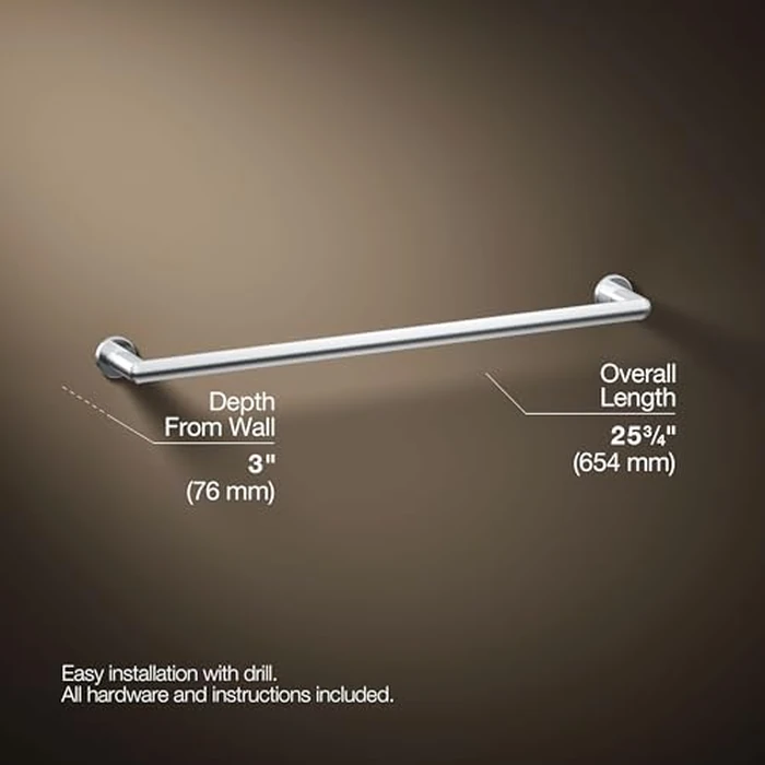 Kohler K-97882-CP Kumin Towel Bar, Polished Chrome by Kohler - Image 3