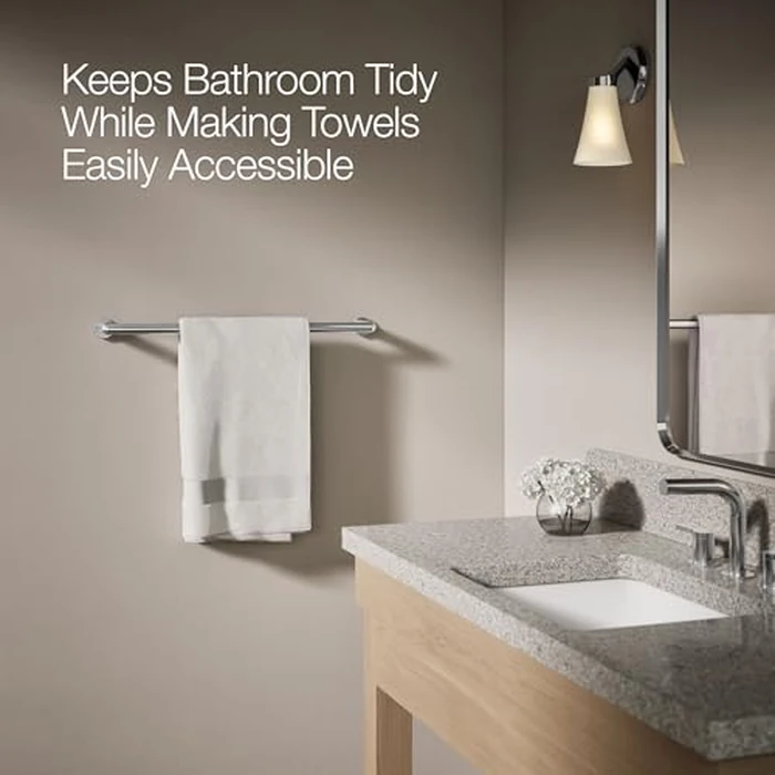 Kohler K-97882-CP Kumin Towel Bar, Polished Chrome by Kohler - Image 4