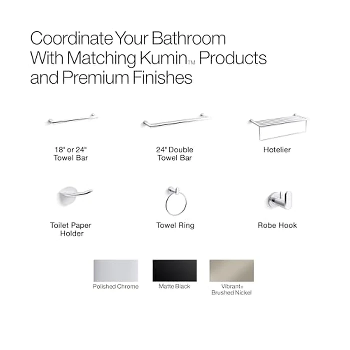 Kohler K-97882-CP Kumin Towel Bar, Polished Chrome by Kohler - Image 6