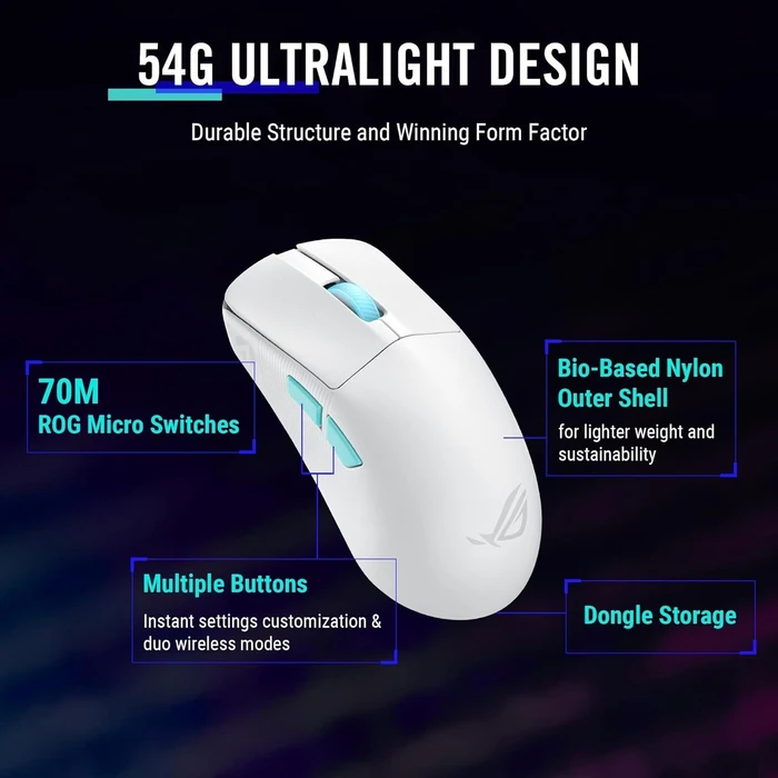 ASUS ROG Harpe Ace Aim Lab Edition Gaming Mouse - White by Asus - Image 2