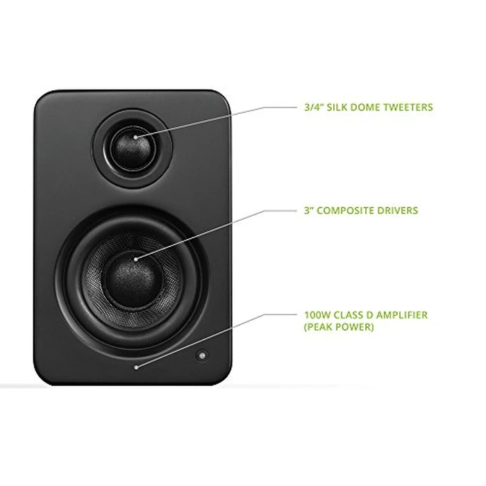 Kanto YU2MB PC Gaming Desktop Speakers | 3" Composite Drivers | 3/4" Silk Dome Tweeter | Class D Amplifier | 100 Watts | Built-in USB DAC | Subwoofer Output | Pair | Matte Black by Kanto - Image 2