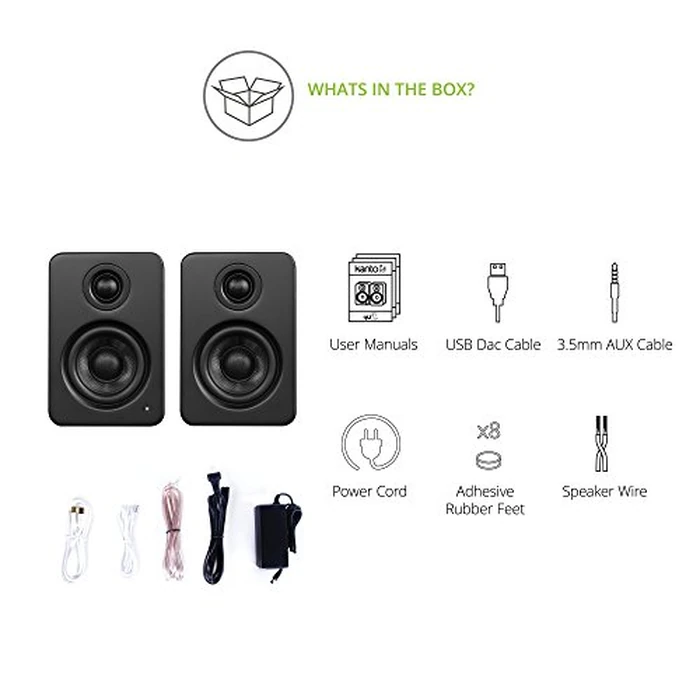 Kanto YU2MB PC Gaming Desktop Speakers | 3" Composite Drivers | 3/4" Silk Dome Tweeter | Class D Amplifier | 100 Watts | Built-in USB DAC | Subwoofer Output | Pair | Matte Black by Kanto - Image 7