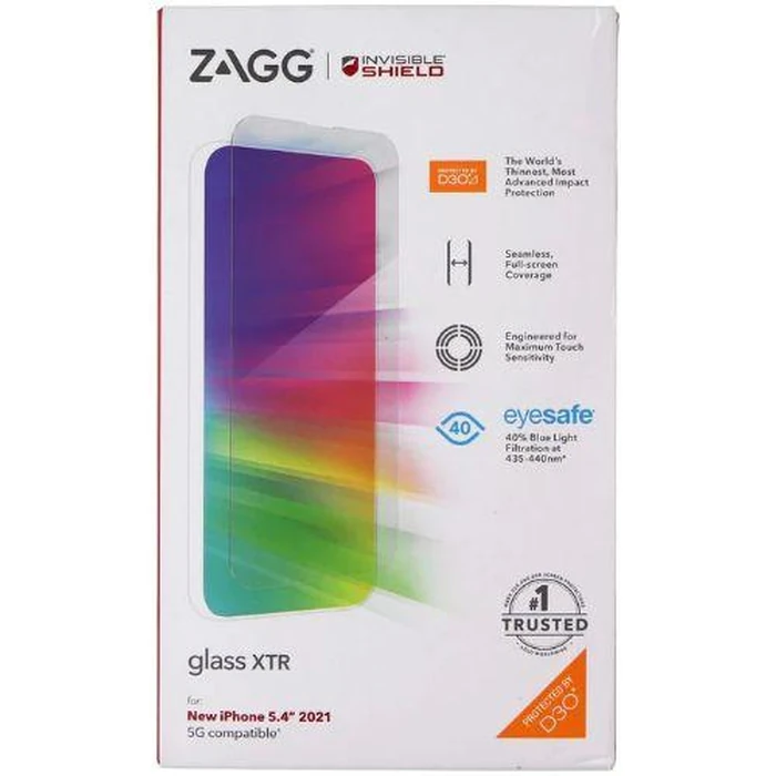 Zagg InvisibleShield Glass XTR Screen Protector for iPhone 13 Mini - Clear by Zagg InvisibleShield - Refurbished - Brand New condition
