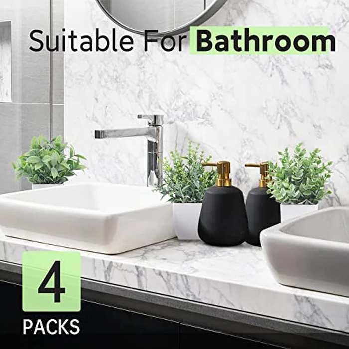 Der Rose 4 Pack Fake Plants Mini Artificial Greenery Potted Plants for Home Decor Indoor Office Table Room Farmhouse Bathroom Decor by Der Rose - Image 5