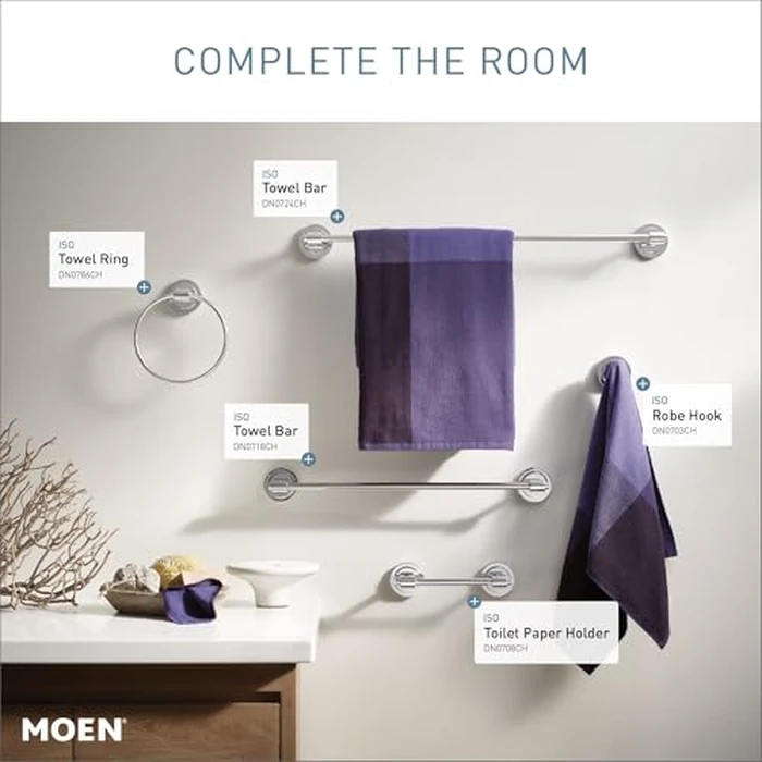Moen DN0703CH Inspirations Robe Hook (Chrome), 2.44" W X 2.44" H by Moen - Image 2