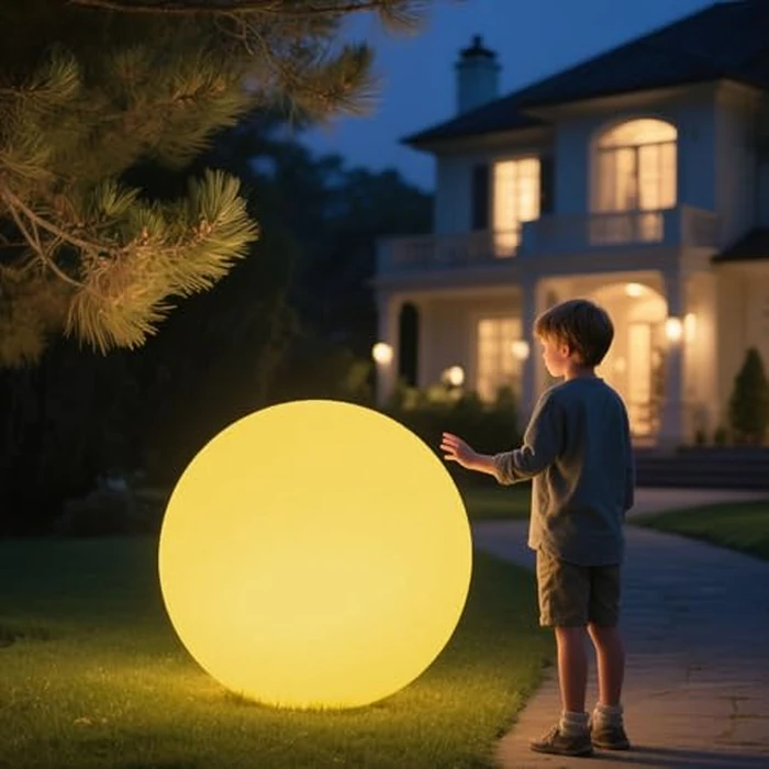 Large LED Glowing Ball Light, 20-in Outdoor LED Garden Orb Lights, Rechargeable Globe Lights RGB Color Changing Globe Floor Lamp Mood Lamp w/Remote, Waterproof Light Up Ball Light for Patio Lawn Decor by KEROVI - Image 1