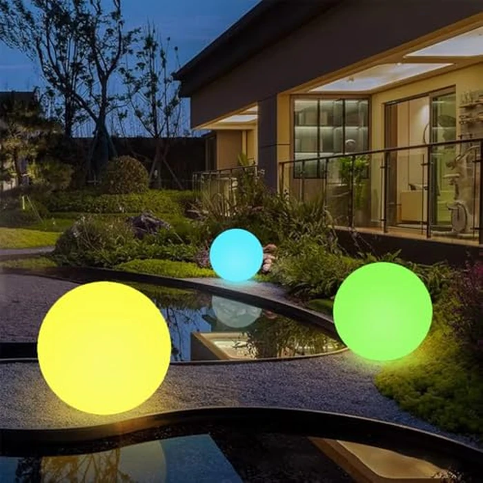 Large LED Glowing Ball Light, 20-in Outdoor LED Garden Orb Lights, Rechargeable Globe Lights RGB Color Changing Globe Floor Lamp Mood Lamp w/Remote, Waterproof Light Up Ball Light for Patio Lawn Decor by KEROVI - Image 8