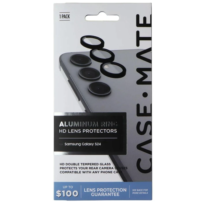 Case-Mate Aluminum Ring HD Lens Protectors for Samsung Galaxy S24 - Black by Case-Mate - Image 2
