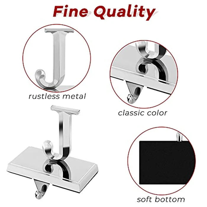 MCEAST Pack of 3 Christmas Stocking Holders Metal Mantel Stocking Clips Fireplace Stocking Hangers for Christams Decoration, Silver by MCEAST - Image 3